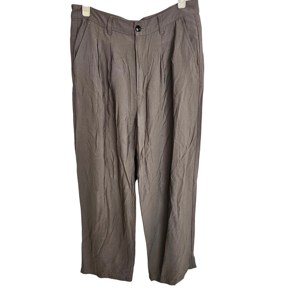 Madewell Womens Pleated Front Crop Trouser Pants 8 High Waist Minimalist Career
